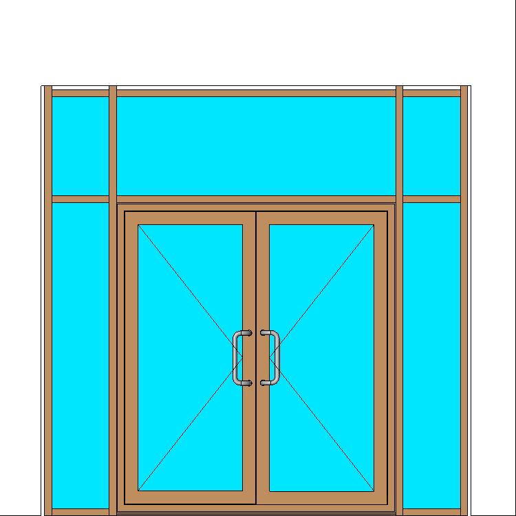 Витраж с двустворчатой дверью внутреннего открывания
